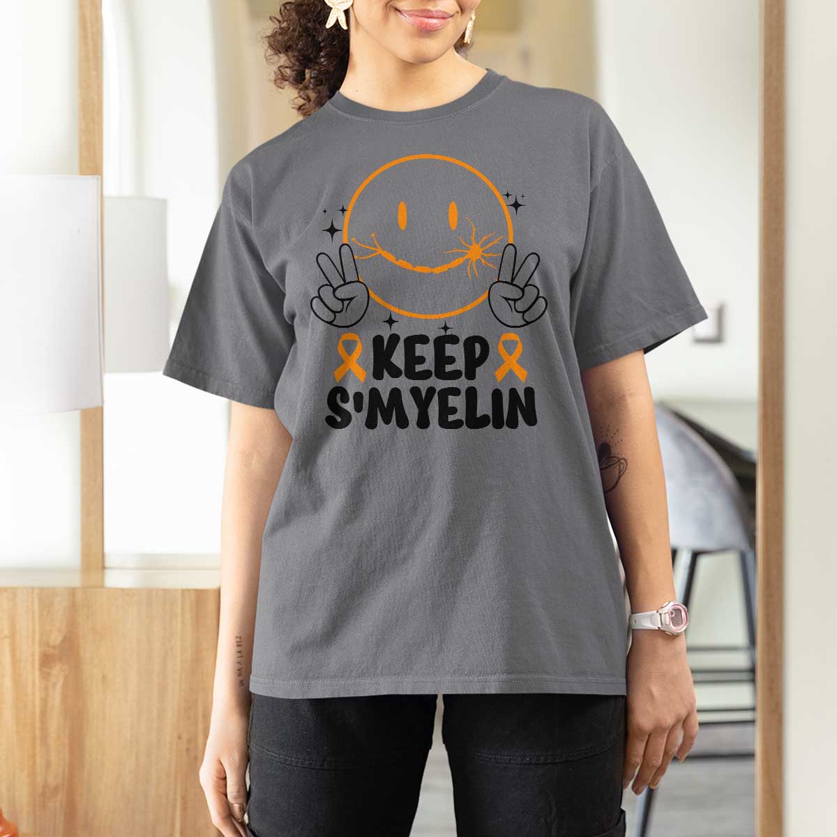 Multiple Sclerosis Awareness T Shirt For Women Keep Smyelin MS Support