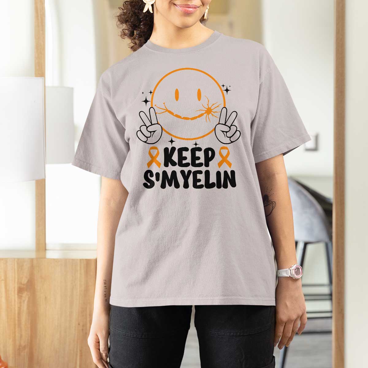 Multiple Sclerosis Awareness T Shirt For Women Keep Smyelin MS Support