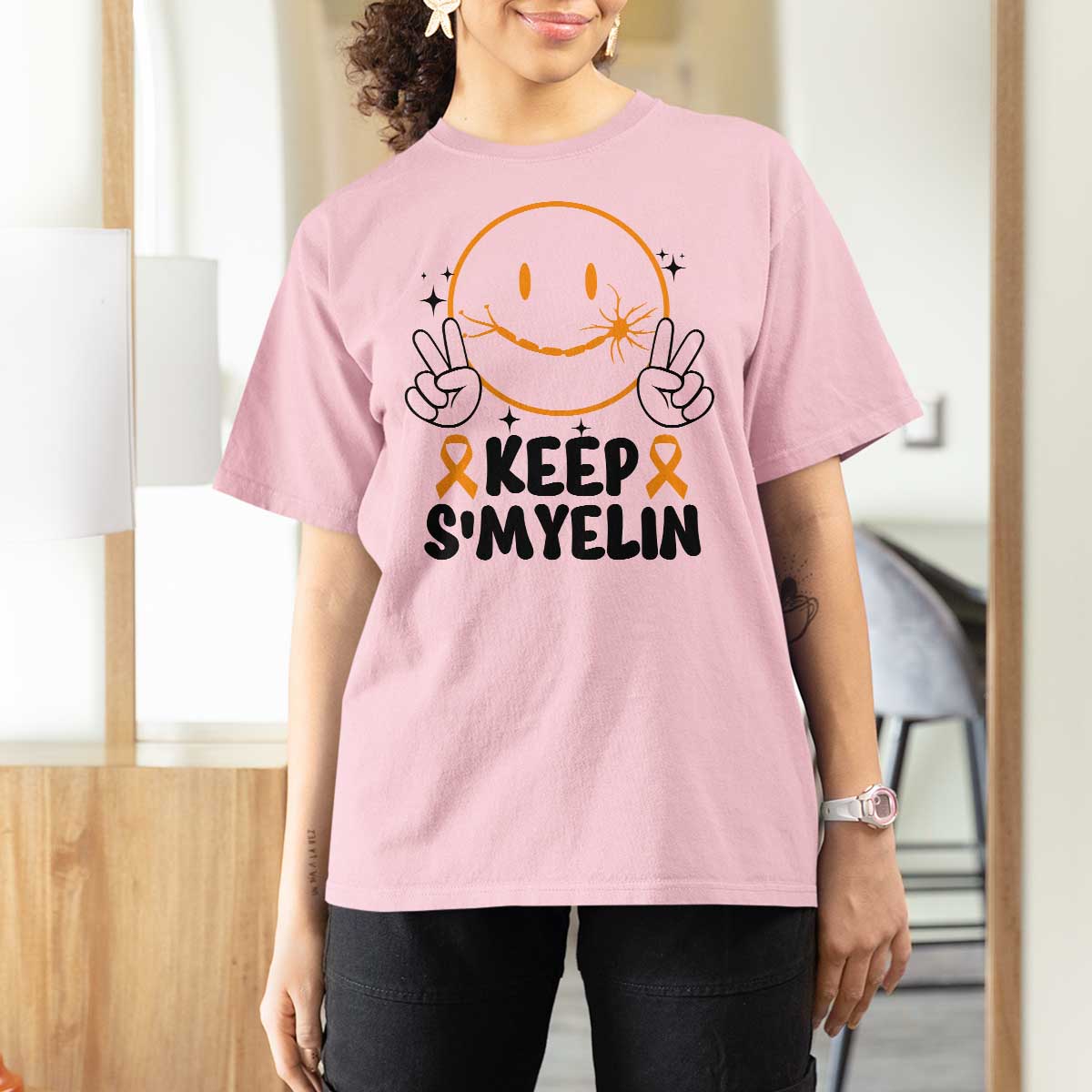 Multiple Sclerosis Awareness T Shirt For Women Keep Smyelin MS Support