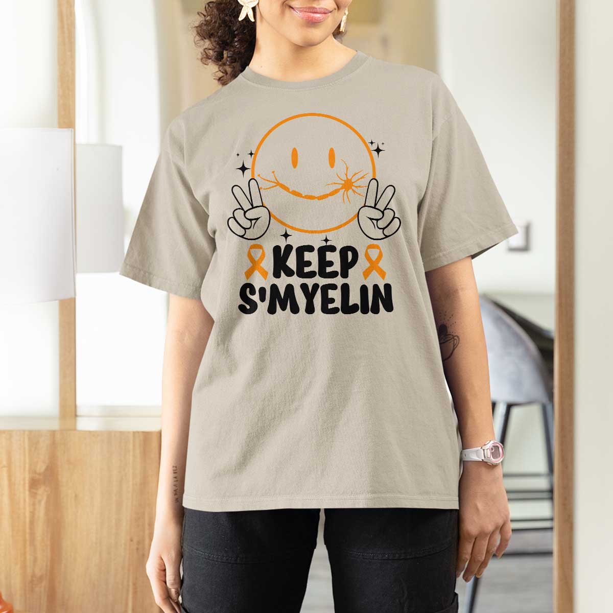 Multiple Sclerosis Awareness T Shirt For Women Keep Smyelin MS Support