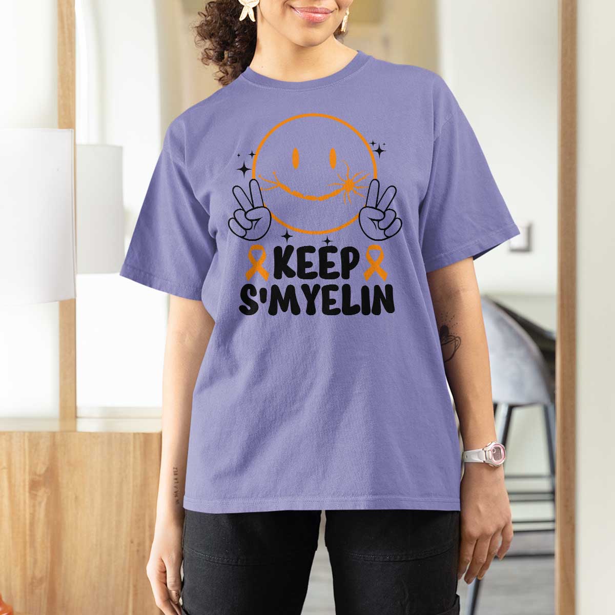 Multiple Sclerosis Awareness T Shirt For Women Keep Smyelin MS Support