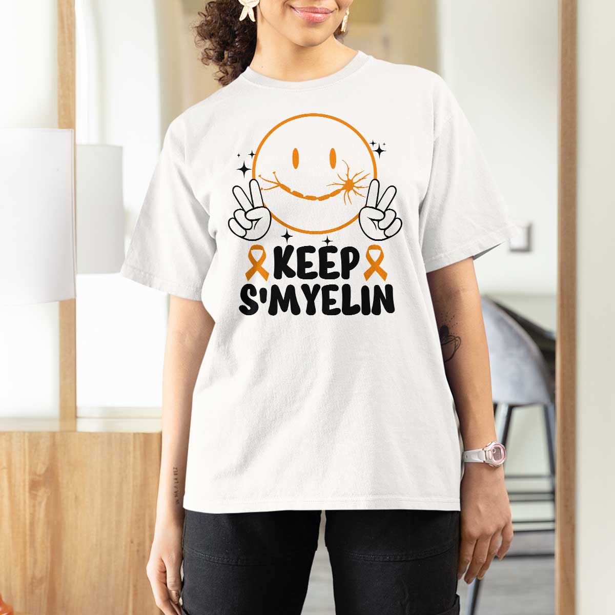 Multiple Sclerosis Awareness T Shirt For Women Keep Smyelin MS Support