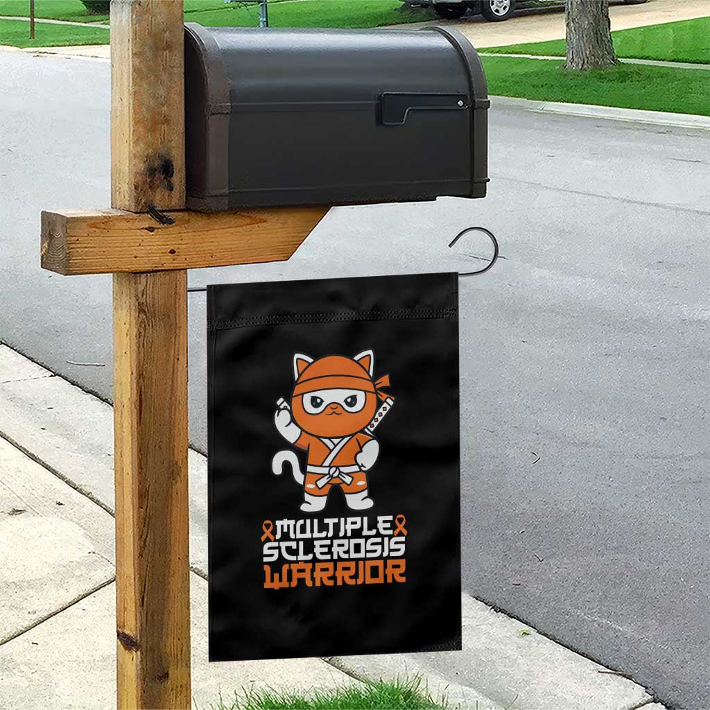 Multiple Sclerosis Warrior Garden Flag Orange Ribbon MS Ninja - Wonder Print Shop