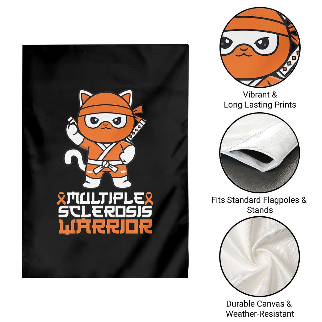Multiple Sclerosis Warrior Garden Flag Orange Ribbon MS Ninja - Wonder Print Shop