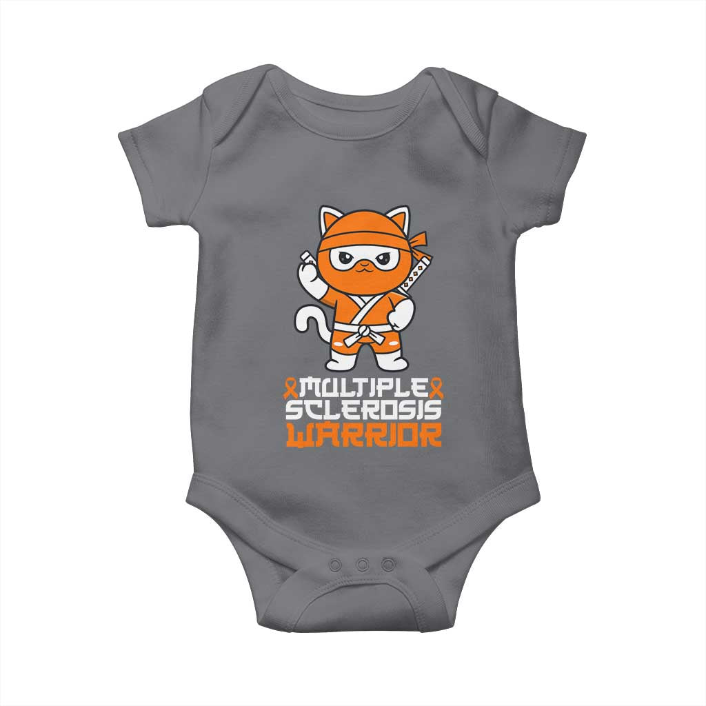 Multiple Sclerosis Warrior Baby Onesie Orange Ribbon MS Ninja