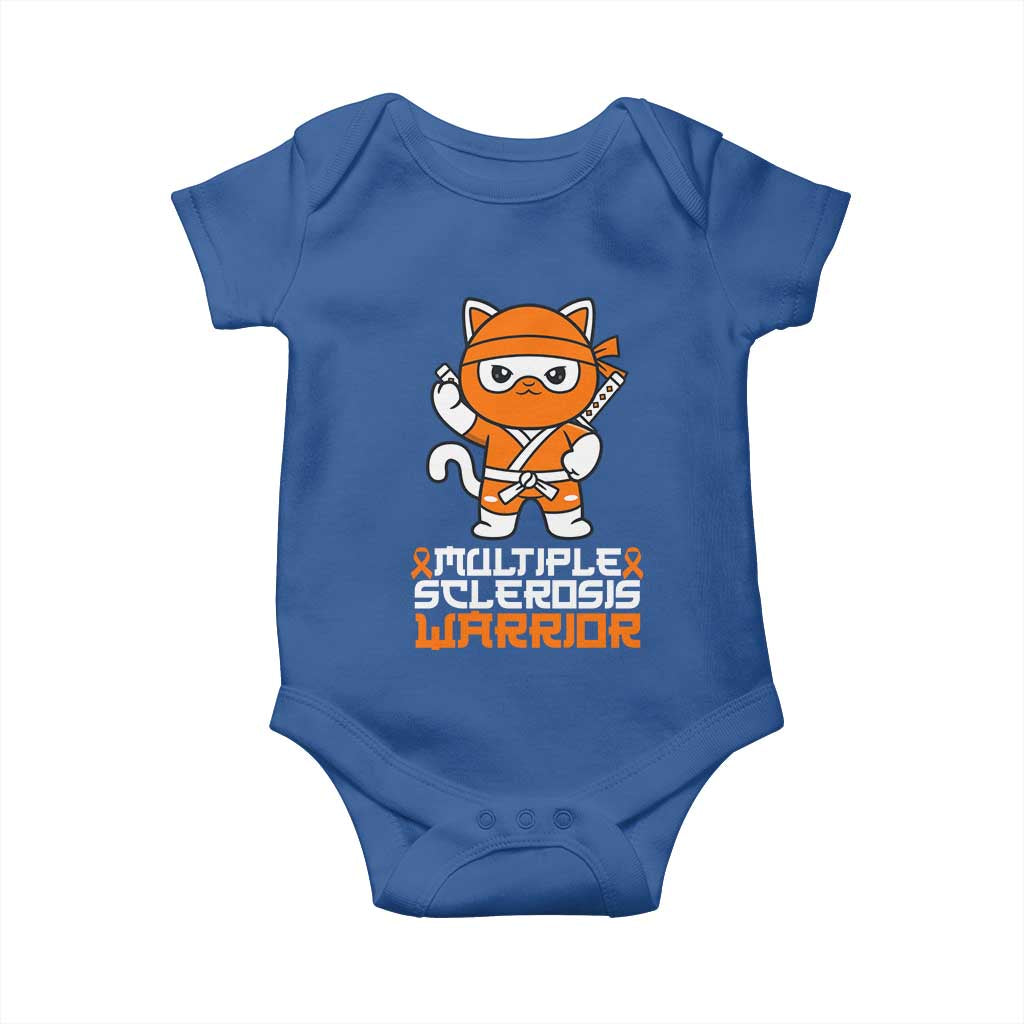 Multiple Sclerosis Warrior Baby Onesie Orange Ribbon MS Ninja