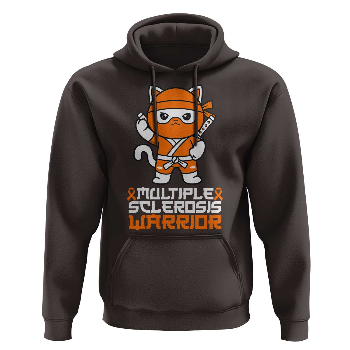 Multiple Sclerosis Warrior Hoodie Orange Ribbon MS Ninja