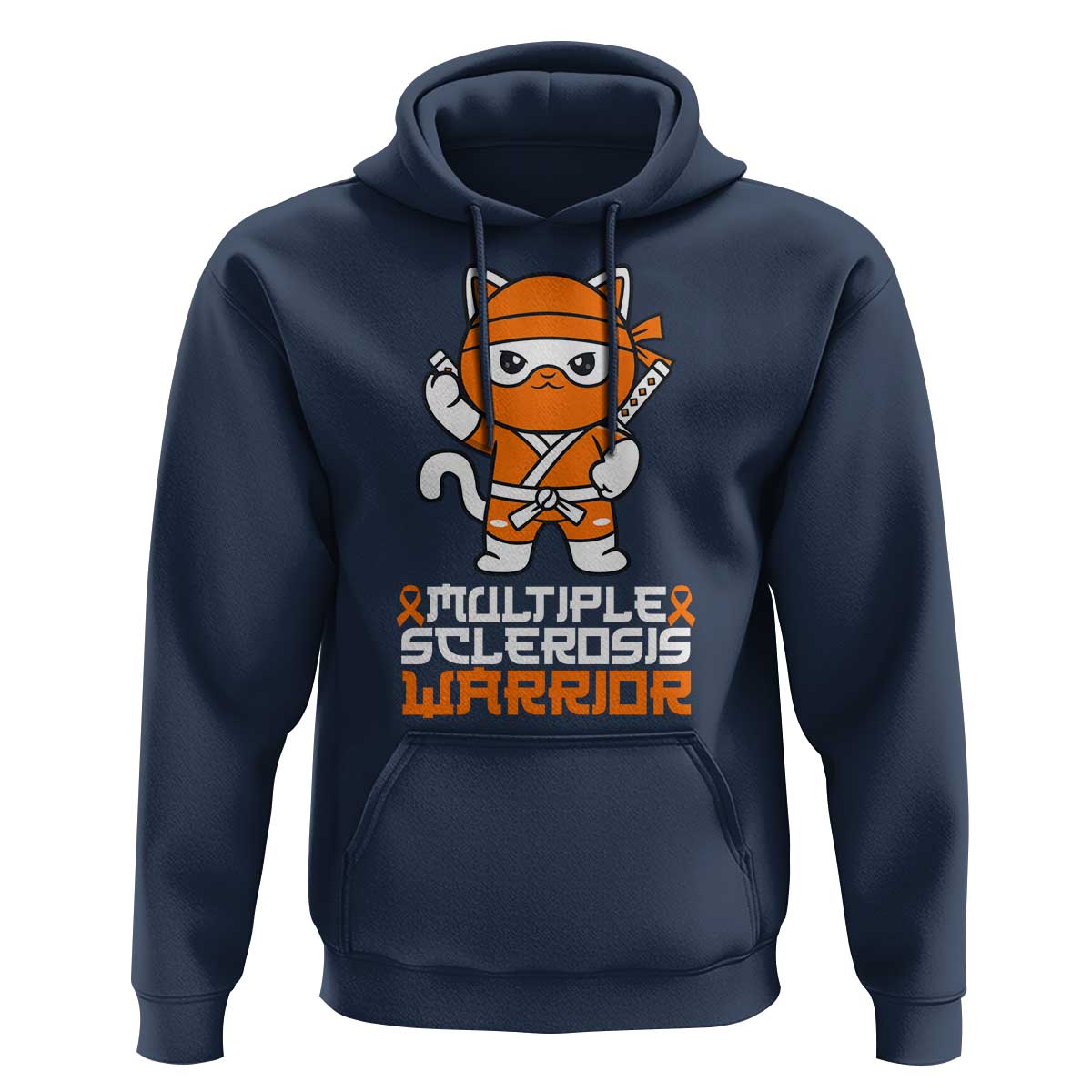 Multiple Sclerosis Warrior Hoodie Orange Ribbon MS Ninja