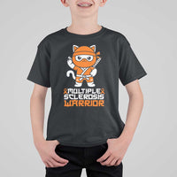 Multiple Sclerosis Warrior T Shirt For Kid Orange Ribbon MS Ninja