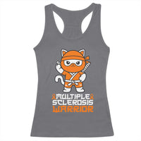 Multiple Sclerosis Warrior Racerback Tank Top Orange Ribbon MS Ninja