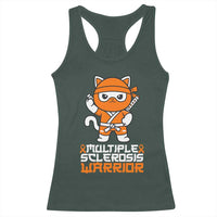 Multiple Sclerosis Warrior Racerback Tank Top Orange Ribbon MS Ninja