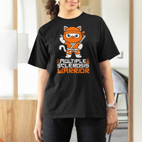 Multiple Sclerosis Warrior T Shirt For Women Orange Ribbon MS Ninja
