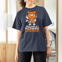 Multiple Sclerosis Warrior T Shirt For Women Orange Ribbon MS Ninja