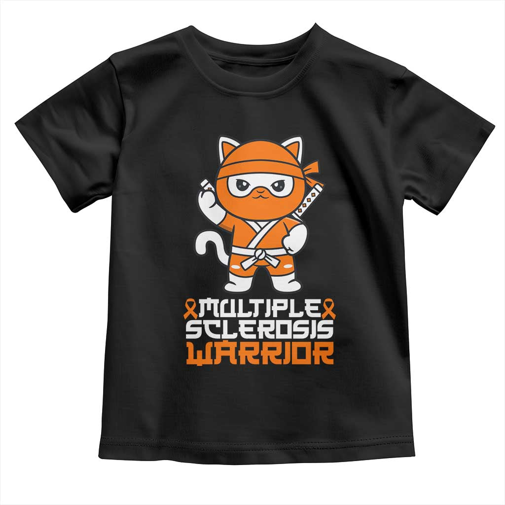 Multiple Sclerosis Warrior Toddler T Shirt Orange Ribbon MS Ninja