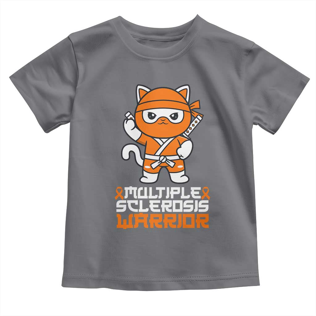 Multiple Sclerosis Warrior Toddler T Shirt Orange Ribbon MS Ninja