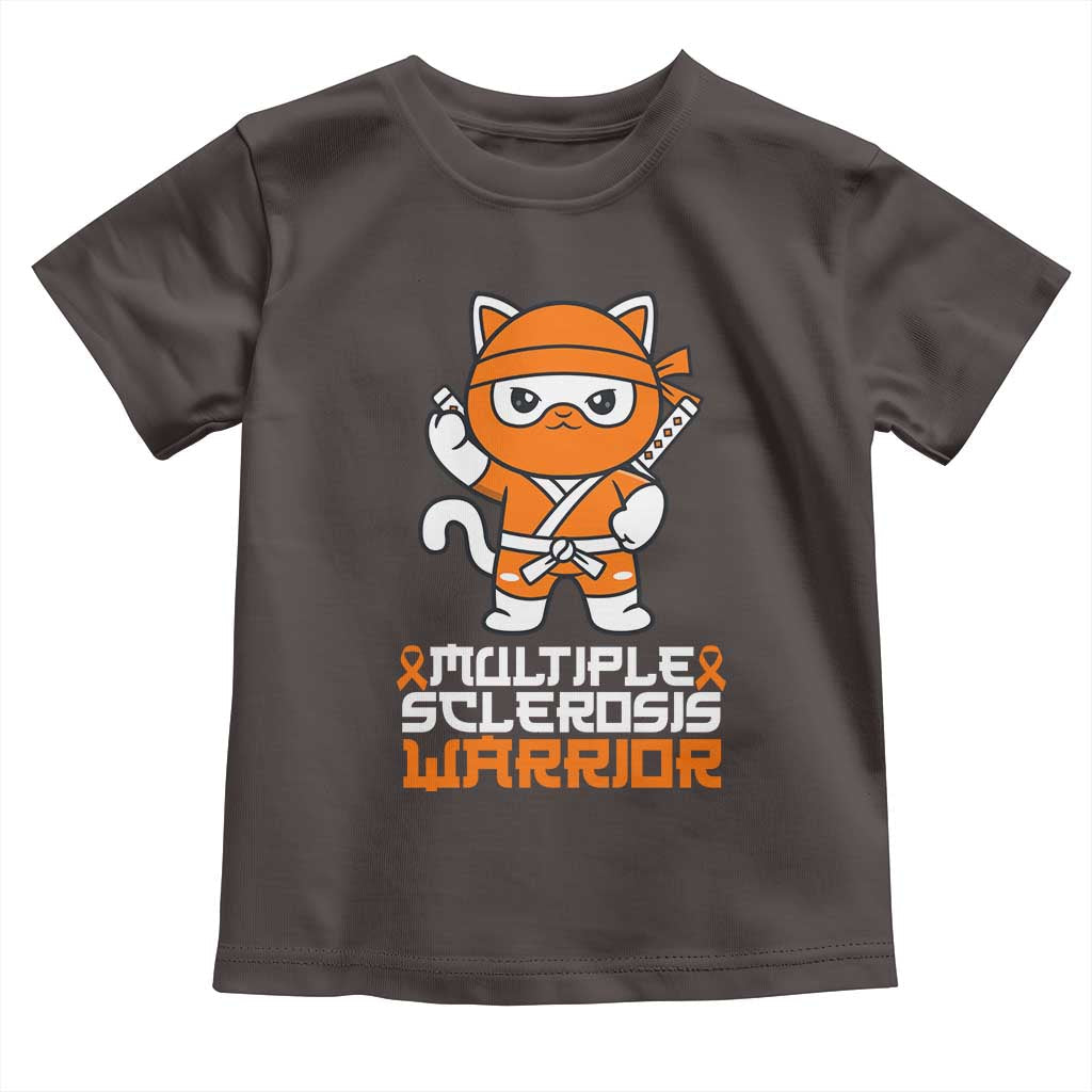 Multiple Sclerosis Warrior Toddler T Shirt Orange Ribbon MS Ninja