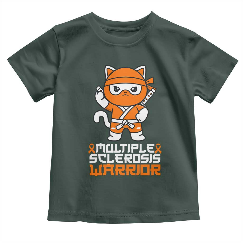 Multiple Sclerosis Warrior Toddler T Shirt Orange Ribbon MS Ninja