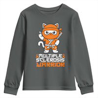 Multiple Sclerosis Warrior Youth Sweatshirt Orange Ribbon MS Ninja