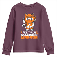 Multiple Sclerosis Warrior Youth Sweatshirt Orange Ribbon MS Ninja