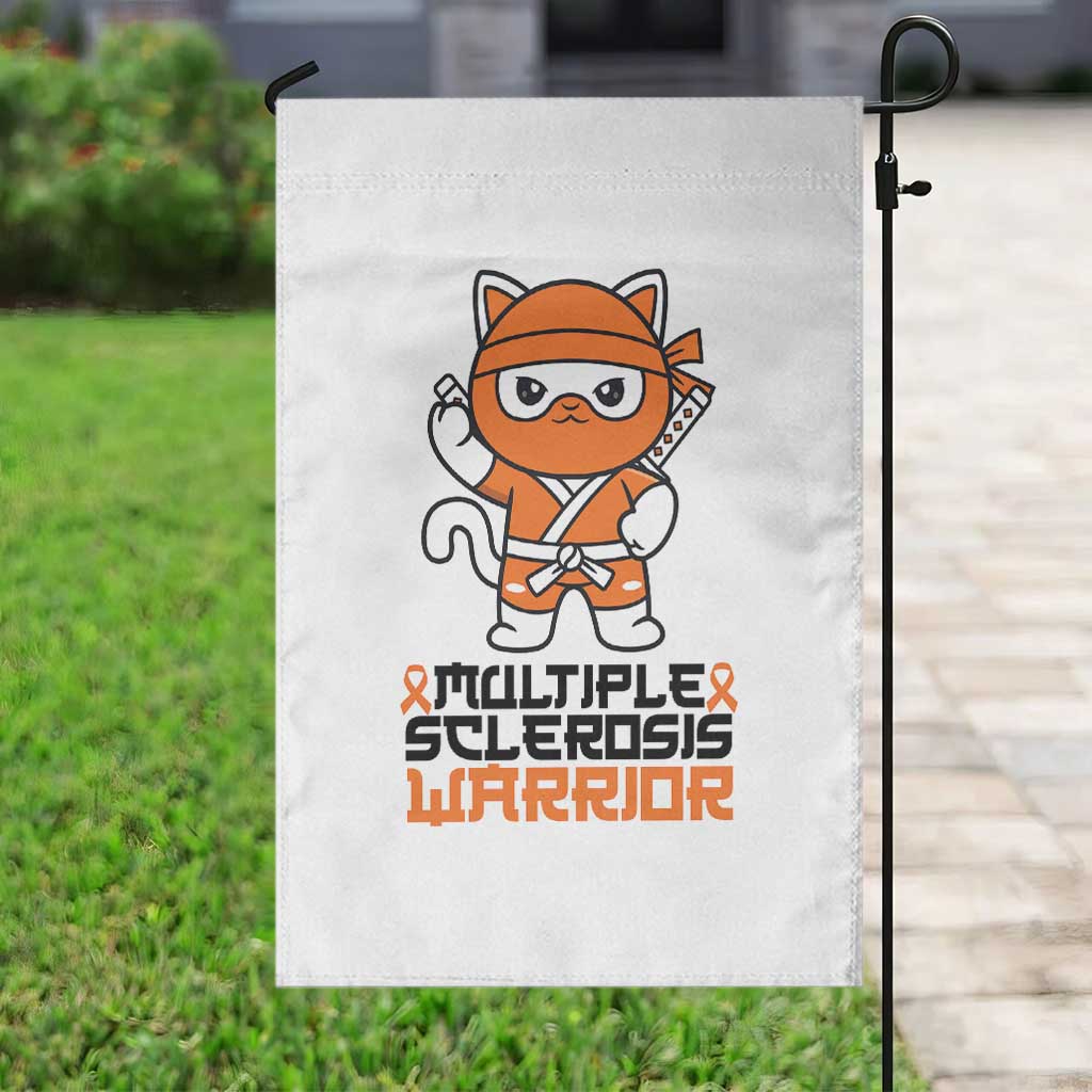 Multiple Sclerosis Awareness Garden Flag Orange Ribbon MS Warrior Ninja - Wonder Print Shop