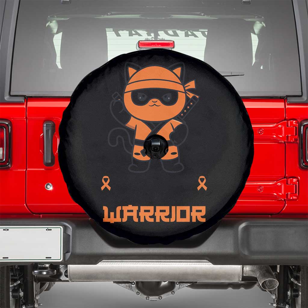 Multiple Sclerosis Awareness Spare Tire Cover Orange Ribbon MS Warrior Ninja