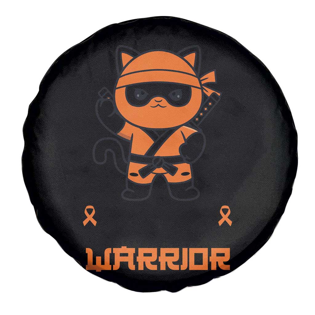 Multiple Sclerosis Awareness Spare Tire Cover Orange Ribbon MS Warrior Ninja