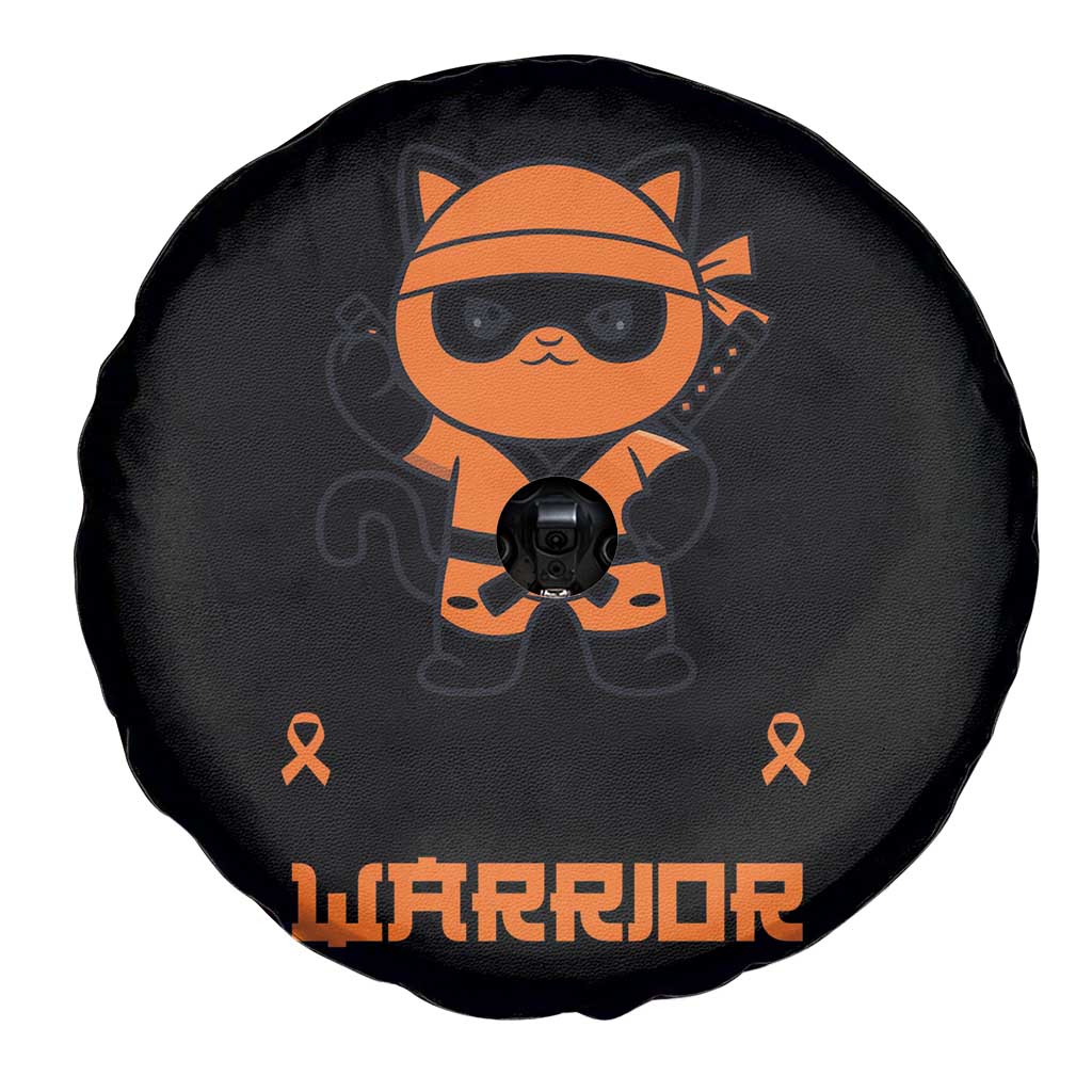 Multiple Sclerosis Awareness Spare Tire Cover Orange Ribbon MS Warrior Ninja
