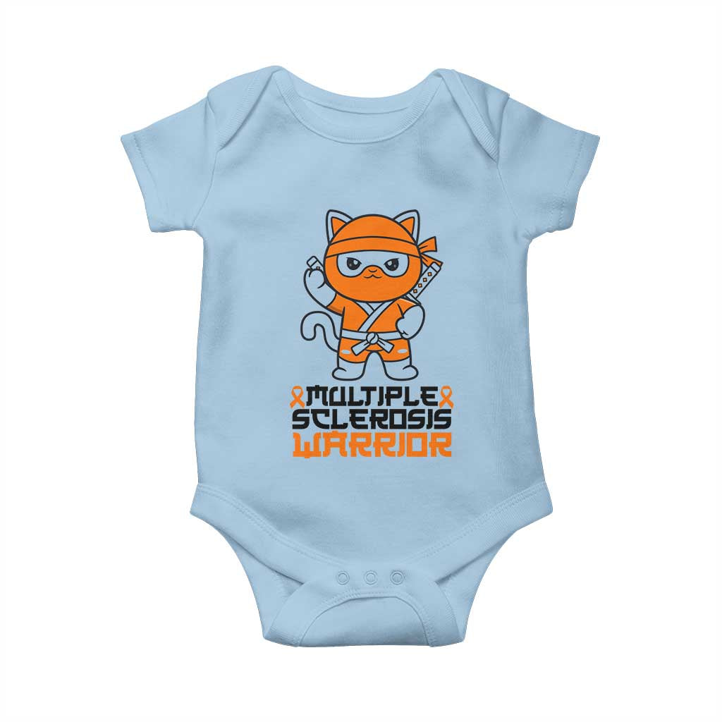 Multiple Sclerosis Awareness Baby Onesie Orange Ribbon MS Warrior Ninja