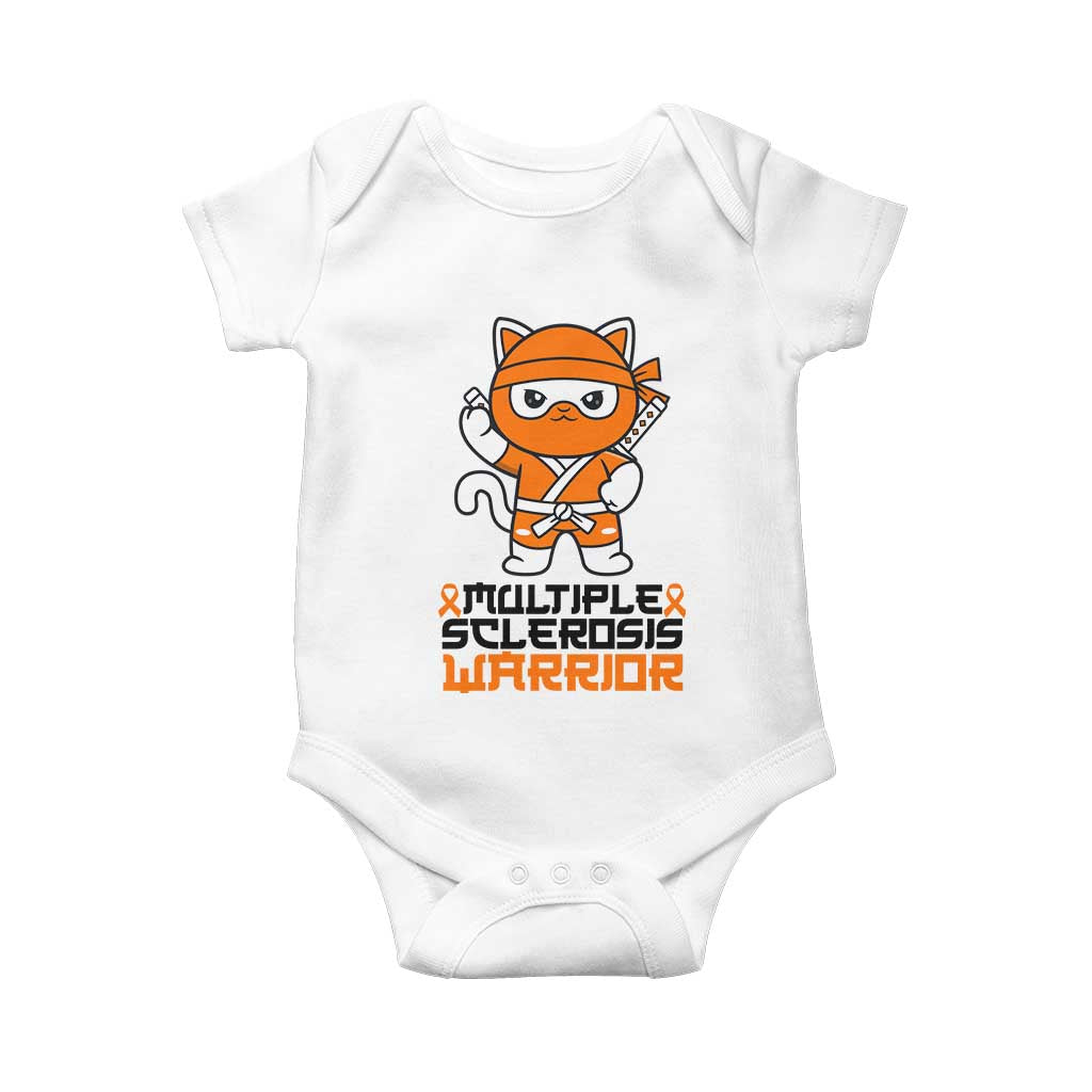 Multiple Sclerosis Awareness Baby Onesie Orange Ribbon MS Warrior Ninja