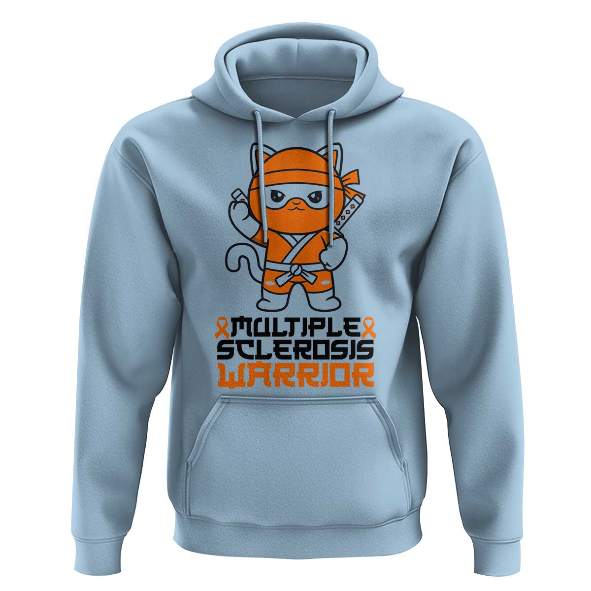 Multiple Sclerosis Awareness Hoodie Orange Ribbon MS Warrior Ninja