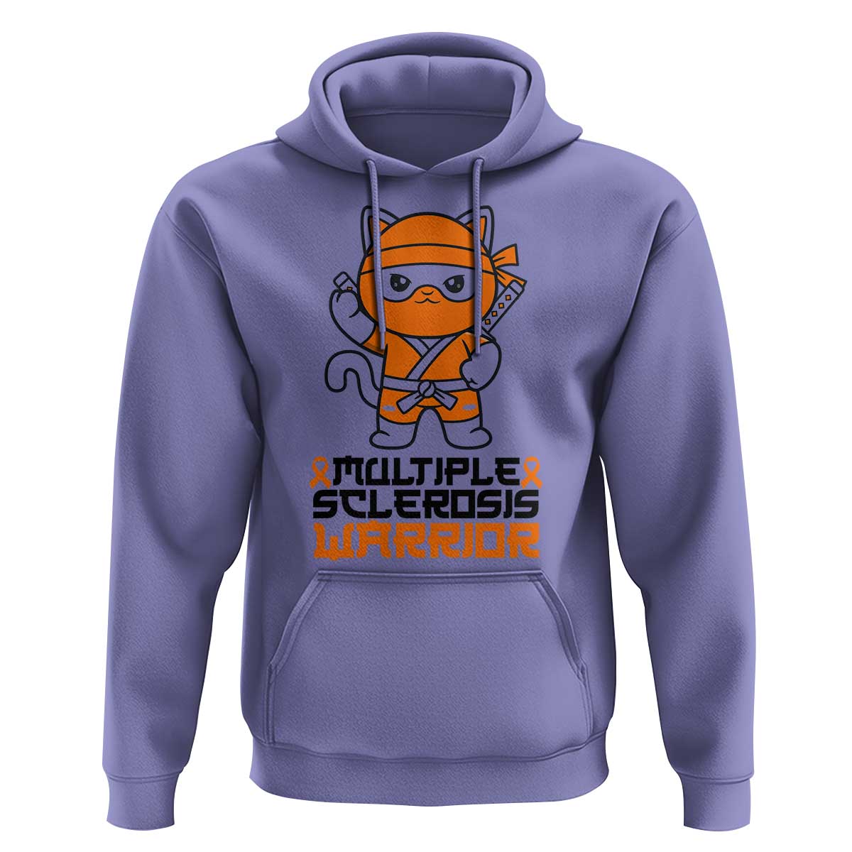 Multiple Sclerosis Awareness Hoodie Orange Ribbon MS Warrior Ninja