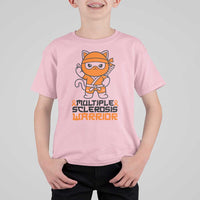 Multiple Sclerosis Awareness T Shirt For Kid Orange Ribbon MS Warrior Ninja