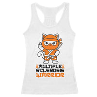 Multiple Sclerosis Awareness Racerback Tank Top Orange Ribbon MS Warrior Ninja