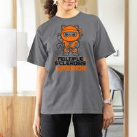 Multiple Sclerosis Awareness T Shirt For Women Orange Ribbon MS Warrior Ninja