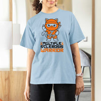 Multiple Sclerosis Awareness T Shirt For Women Orange Ribbon MS Warrior Ninja
