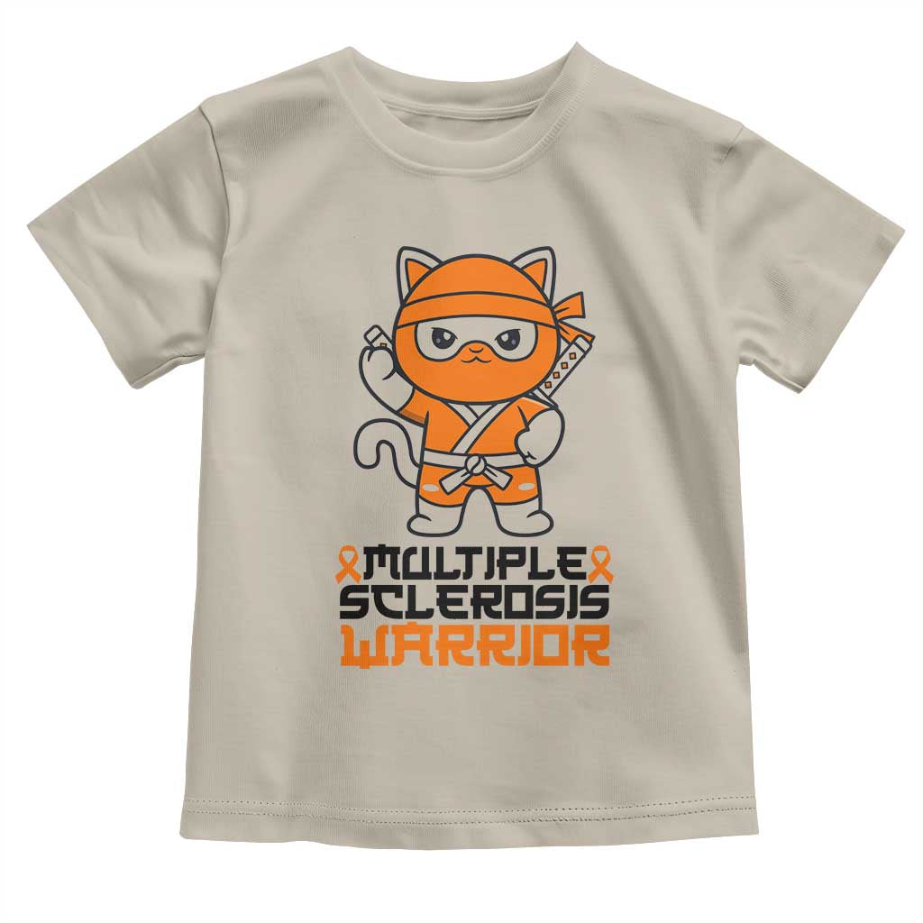 Multiple Sclerosis Awareness Toddler T Shirt Orange Ribbon MS Warrior Ninja