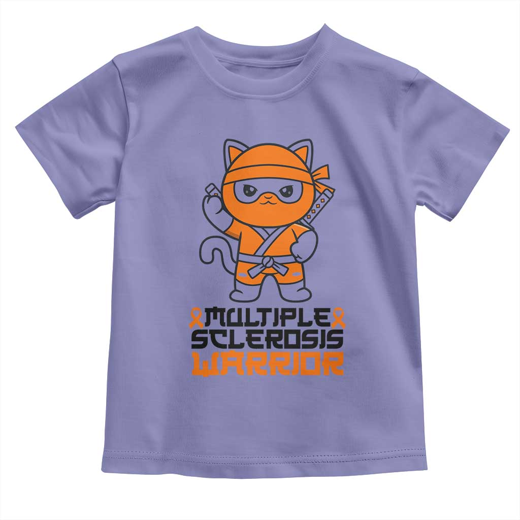 Multiple Sclerosis Awareness Toddler T Shirt Orange Ribbon MS Warrior Ninja