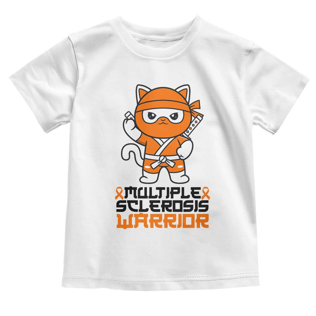 Multiple Sclerosis Awareness Toddler T Shirt Orange Ribbon MS Warrior Ninja