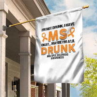 Multiple Sclerosis Awareness Garden Flag Orange Ribbon I'm Not Drunk I Have MS - Wonder Print Shop