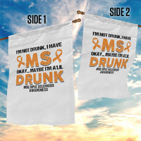 Multiple Sclerosis Awareness Garden Flag Orange Ribbon I'm Not Drunk I Have MS - Wonder Print Shop