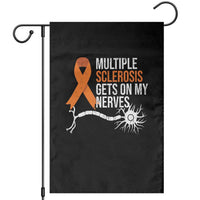 Multiple Sclerosis Awareness Garden Flag Orange Ribbon MS Gets On My Nerves - Wonder Print Shop