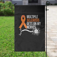 Multiple Sclerosis Awareness Garden Flag Orange Ribbon MS Gets On My Nerves - Wonder Print Shop