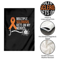 Multiple Sclerosis Awareness Garden Flag Orange Ribbon MS Gets On My Nerves - Wonder Print Shop