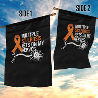 Multiple Sclerosis Awareness Garden Flag Orange Ribbon MS Gets On My Nerves - Wonder Print Shop