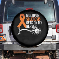 Multiple Sclerosis Awareness Spare Tire Cover Orange Ribbon MS Gets On My Nerves