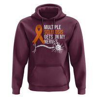 Multiple Sclerosis Awareness Hoodie Orange Ribbon MS Gets On My Nerves