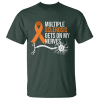 Multiple Sclerosis Awareness T Shirt Orange Ribbon MS Gets On My Nerves