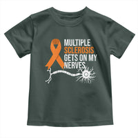 Multiple Sclerosis Awareness Toddler T Shirt Orange Ribbon MS Gets On My Nerves