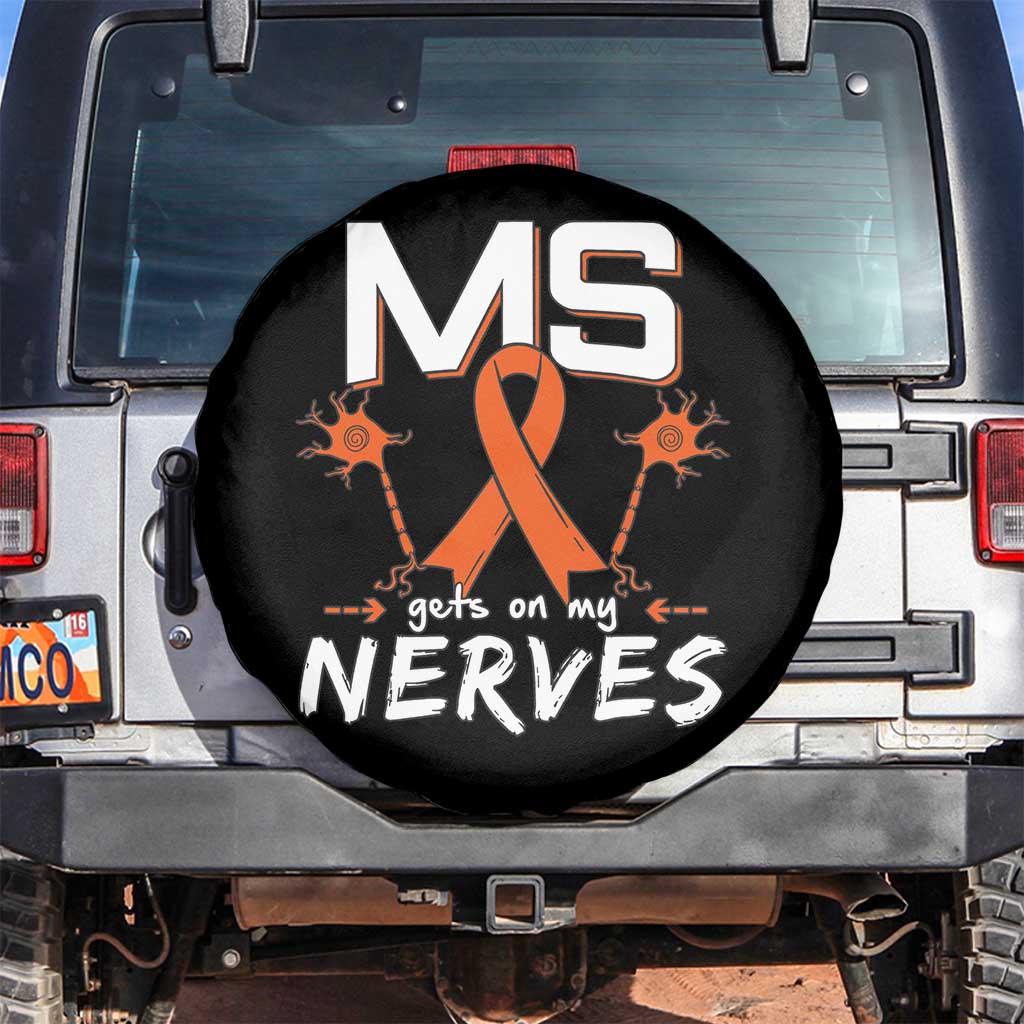 MS Gets On My Nerves Multiple Sclerosis Awareness Spare Tire Cover Orange Ribbon