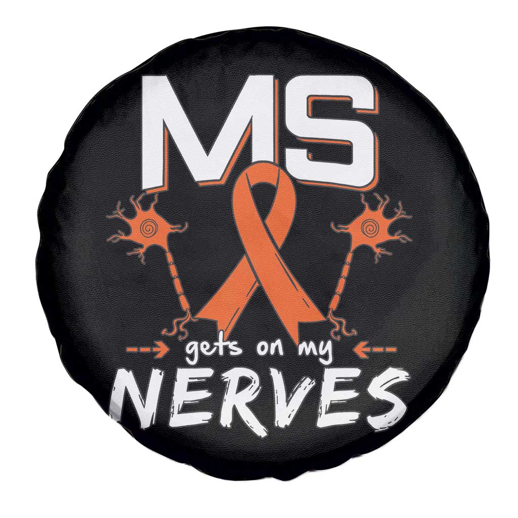 MS Gets On My Nerves Multiple Sclerosis Awareness Spare Tire Cover Orange Ribbon